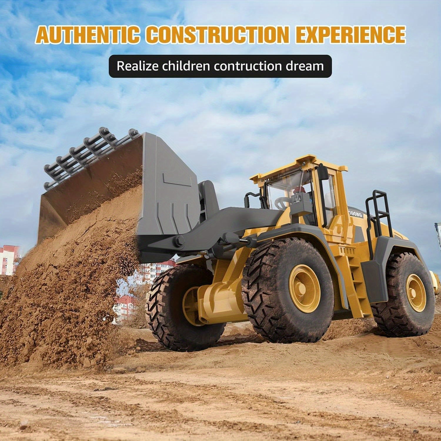 2.4 Ghz Wheel Loader Game-9 Channels Building Game with Realistic Lights and Sounds, 1:20 Scale for Children 6 Years and Older