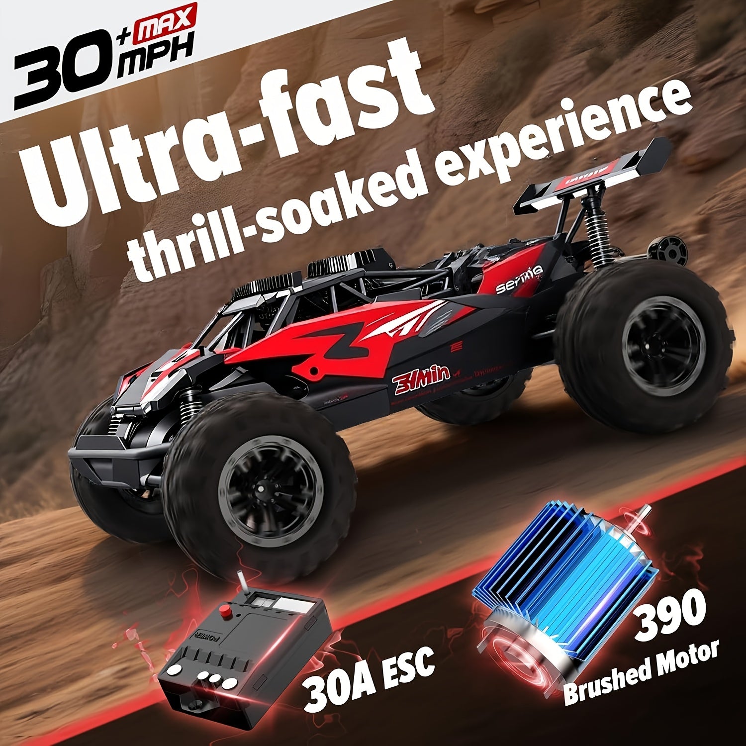 Advanced 2.4GHz RC Monster Truck for & Adults - Alloy- Off-Road RC Car with All-Terrain Tires,, Durable Plastic/Alloy Body, Remote Control -Like Vehicle for &, Ideal Gift