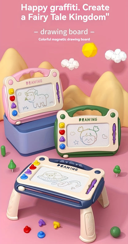 Magnetic Drawing Board, Early Learning Educational Toys, Birthday Gifts for Boys and Girls, Christmas and Halloween Gifts (4 Stamps + 1 Paintbrush + 4 Stands)