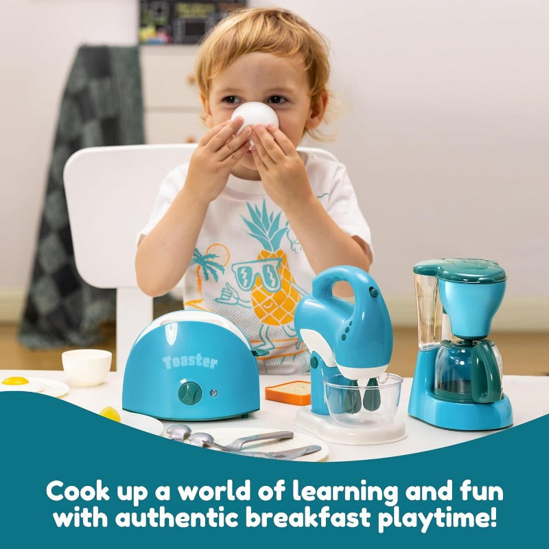 1 Set Kids Play Kitchen Toys with Realistic Coffee Maker, Mixer & Toaster Suitable for Pretend Play, Role-Playing Games, Birthday Gifts for &, for Ages 3+ with Appliance Toys (No Revision to Original Specs)
