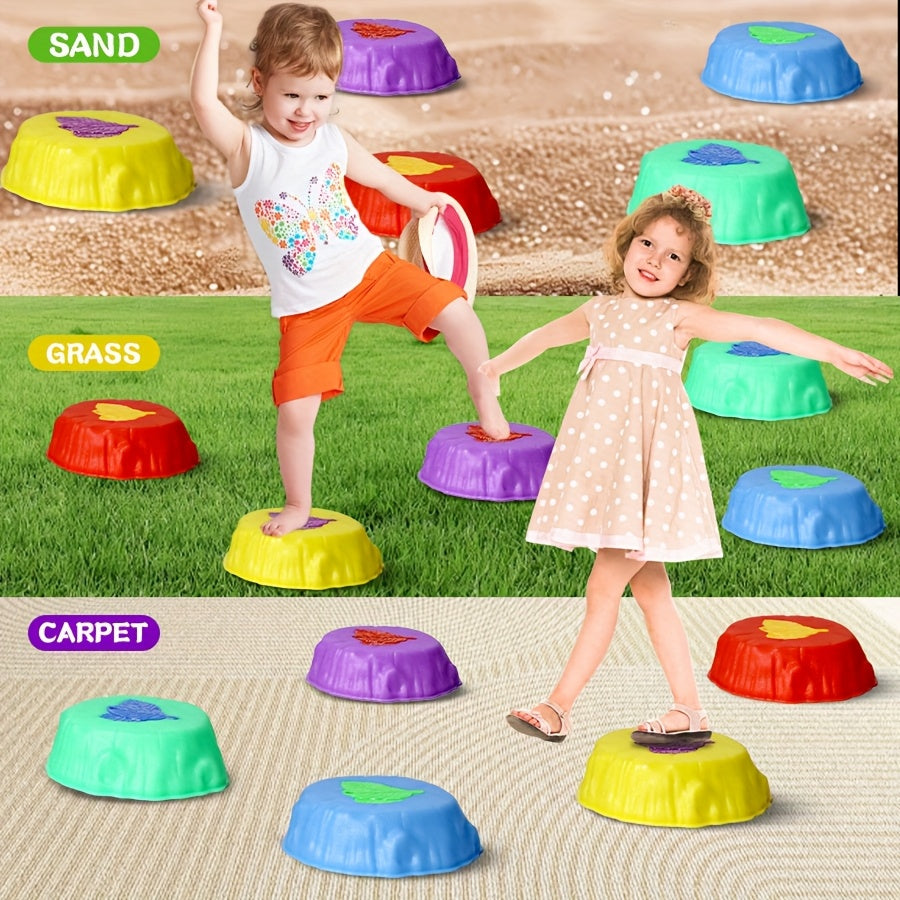 10pcs Light Up Stepping Stones - Kid Balance Training Sensory Toys, Coordination Stepping Stones Game Kit For Indoor & Outdoor. Suitable For Party Birthday Holiday Halloween Christmas Gifts