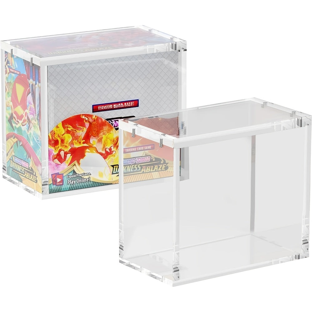 Booster Box (Not ETB !) Case Acrylic Display Case Compatible With PKMN Booster Box Case 6mm+6mm+3mm Thick Stackable Booster Box Acrylic Case With Magnets Lid Clear Boxes For Display