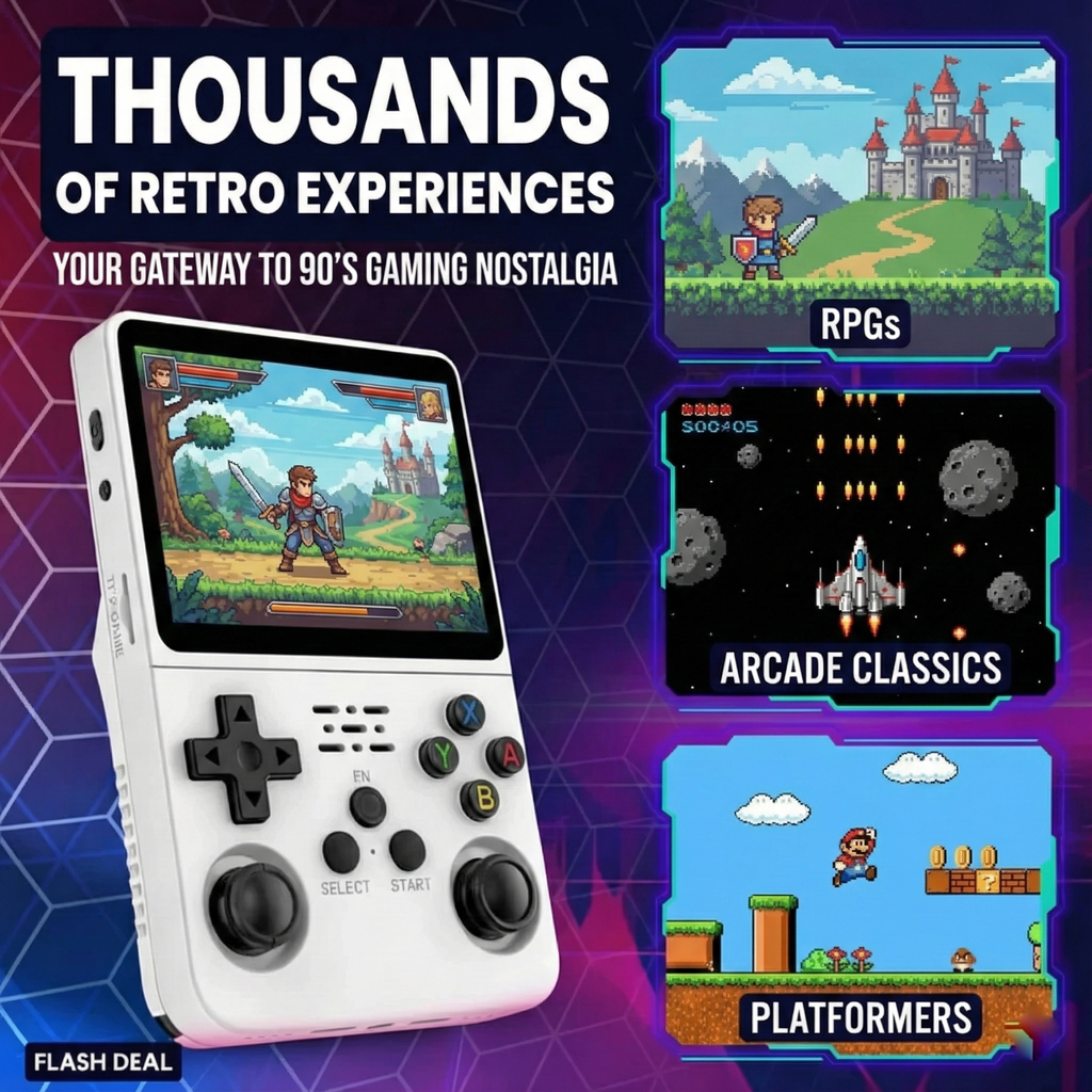Handheld Game Console R36S – 3.5" IPS Retro Emulator 20+ Systems Plug and Play