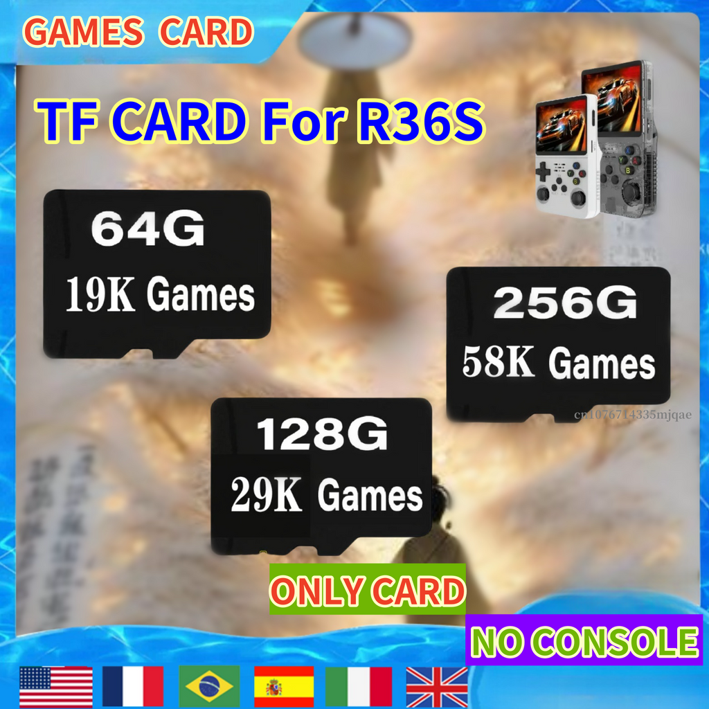 Memory Card for R36S – TF Card Preloaded Games 64GB 128GB 256GB 512GB