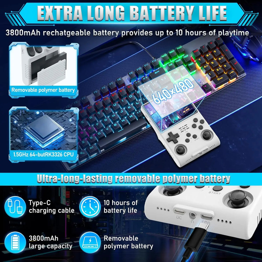 Handheld Game Console R40S Pro – 15000 Preloaded Games Retro Emulator Wi-Fi