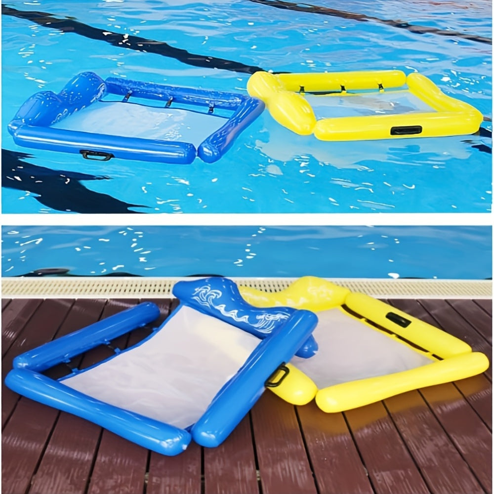 Air-Filled Water Hammock - a Lounge Chair for Adults to Float in The Pool, Made from Sturdy PVC, Featuring Bright Mixed Colors And a Comfortable Ergonomic Design for Swimming, Relaxing by The Pool