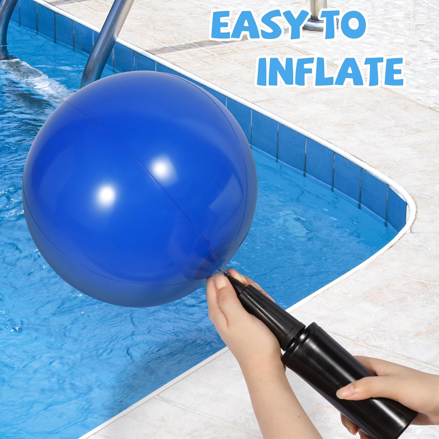 Inflatable Tic Tac Toe Pool Game Set - Comes with 10 Balls (5 Blue, 5 Red) And Air Pump - Floating Water Toys for Swimming Pool, Lake And Pool Party Fun for Family
