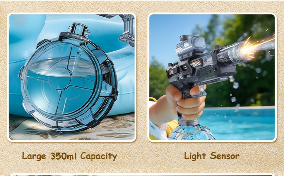 Electric Water Gun For Kids Ages 3-6, Auto Squirt Guns Toys, Large Tank With Sound & Light, Summer Outdoor Pool Beach Party Toys. Birthday Gifts For Boys Girls.