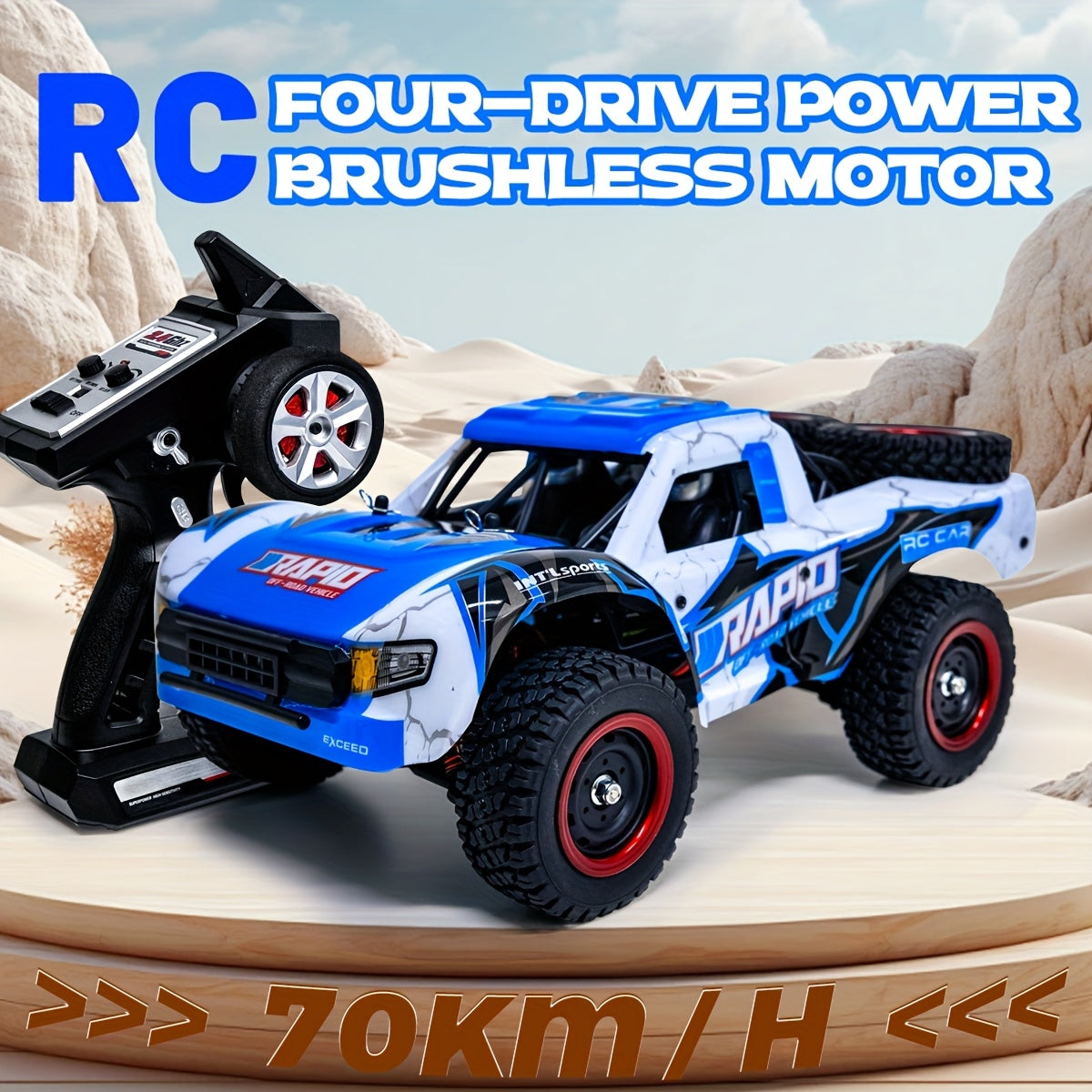 The Brushless Version Has A Maximum Speed Of 50-70km/ H, While The Carbon Brush Version Has A Speed Of 38km/ H It Is A 1:14 Four-wheel Drive High-speed Off-road Vehicle