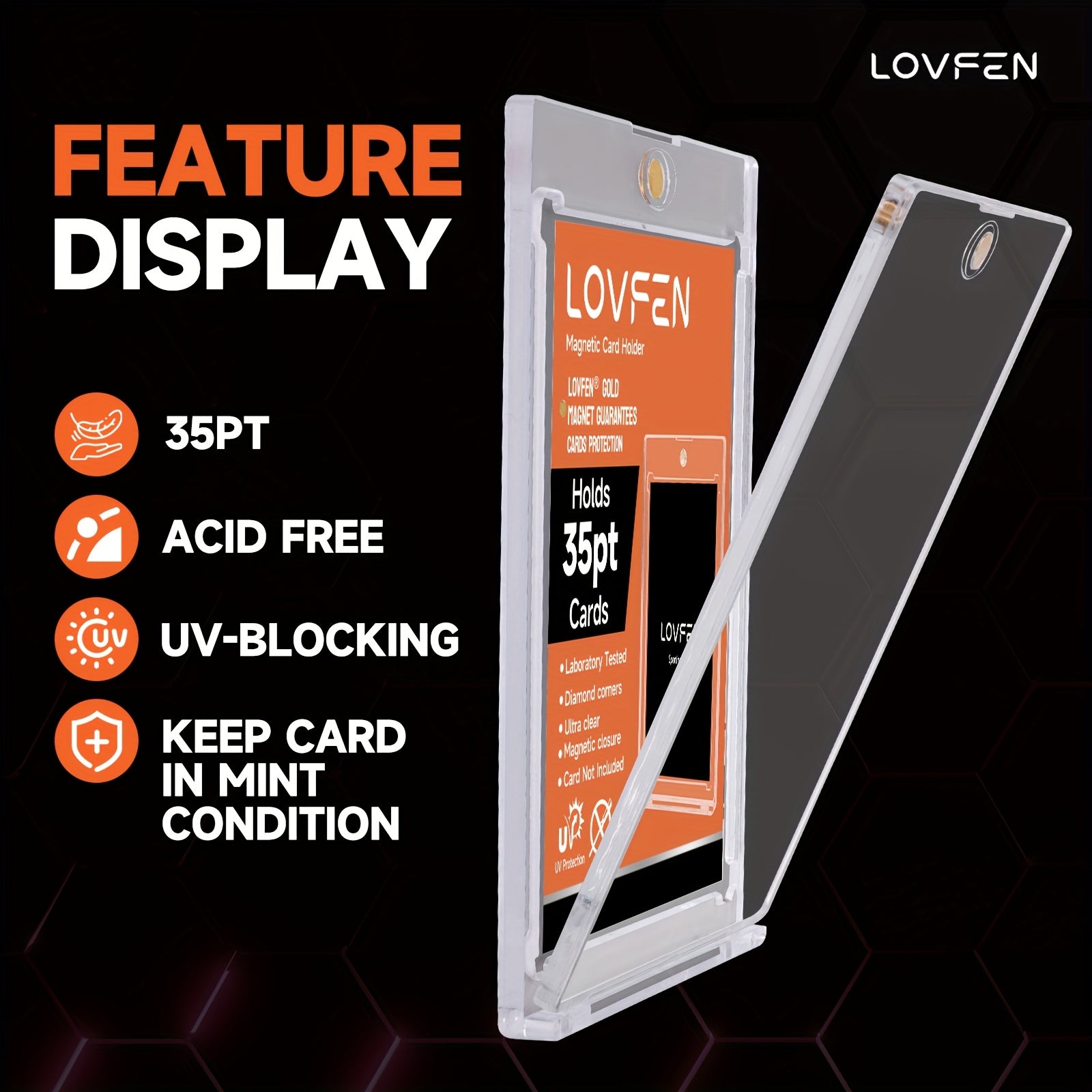 LOVFEN 400Ct Magnetic Card Holder 35Pt Magnetic Card Holders for Trading Cards, Display Cases, Protectors, And Hard Plastic Covers for Sports Game Cards, Perfect for Easter Gifts