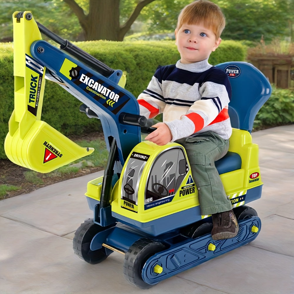 [Holiday Gift Birthday Gift] Large Ride-On Engineering Vehicle Toy - Manual-Powered Beach & Indoor Play, Ride On Toys Design Gifts with Safety Bumpers, Durable Construction Truck-Holiday Gift & Sturdy Build Quality Ages 3 4 5 6 +, Perfect Birthday Gift To