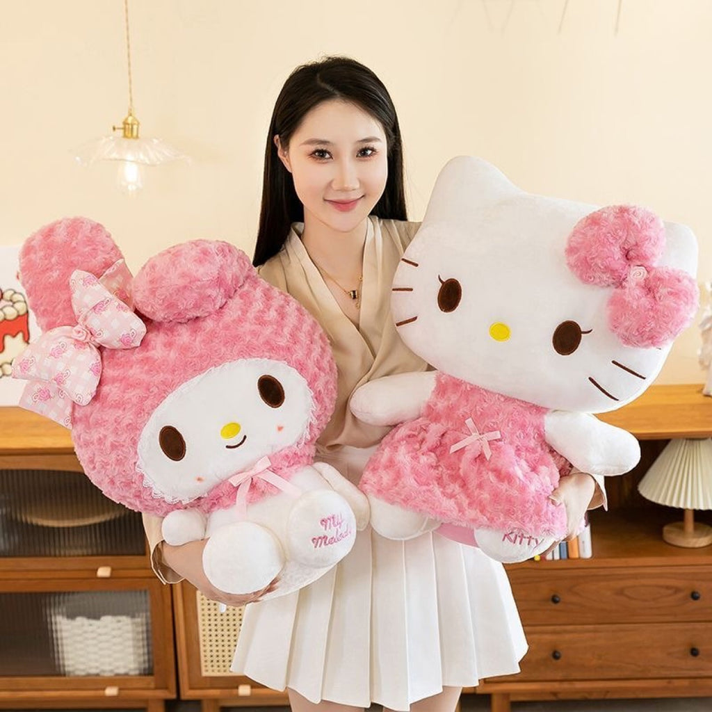 Hello Kitty Large-sized Doll 35cm/ 13.78inch Rose Hello Kitty Plush Doll, Melody Doll, Plush Toy, the Best Birthday Gift for Girls