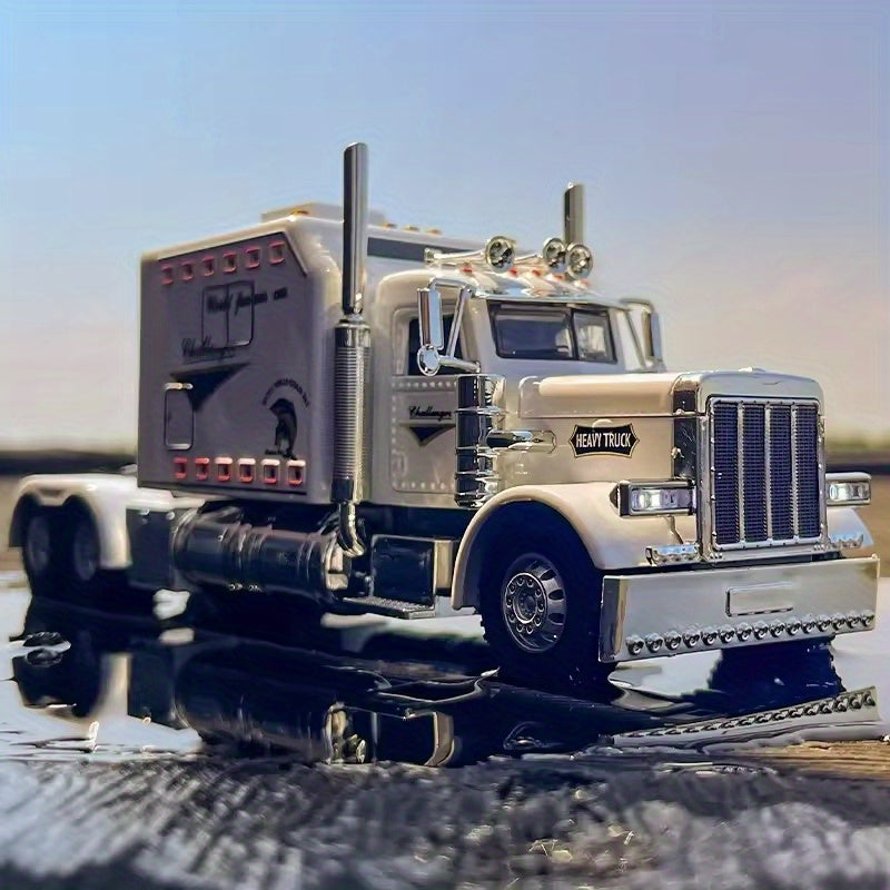 Die-cast Metal Model Cars, Semi-trailer Trucks, Heavy-duty Trucks and Trailer Toy Vehicles, Pull-back Alloy Truck Toys, 1:24 Scale Truck Model Toys, Toy Car Collectible Ornaments, the Perfect Gift for Children Aged 3 and Up, Birthday Gift