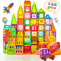 205/136/106/80pcs Magnetic Tiles Kids Toys, Magnet Building Tiles Clear Magnetic 3D Blocks, Creativity Beyond Imagination, Inspirational, Recreational, Educational Conventional, STEM Sensory Educational Toys, Birthday Christmas Gift For Kids Boys Gi