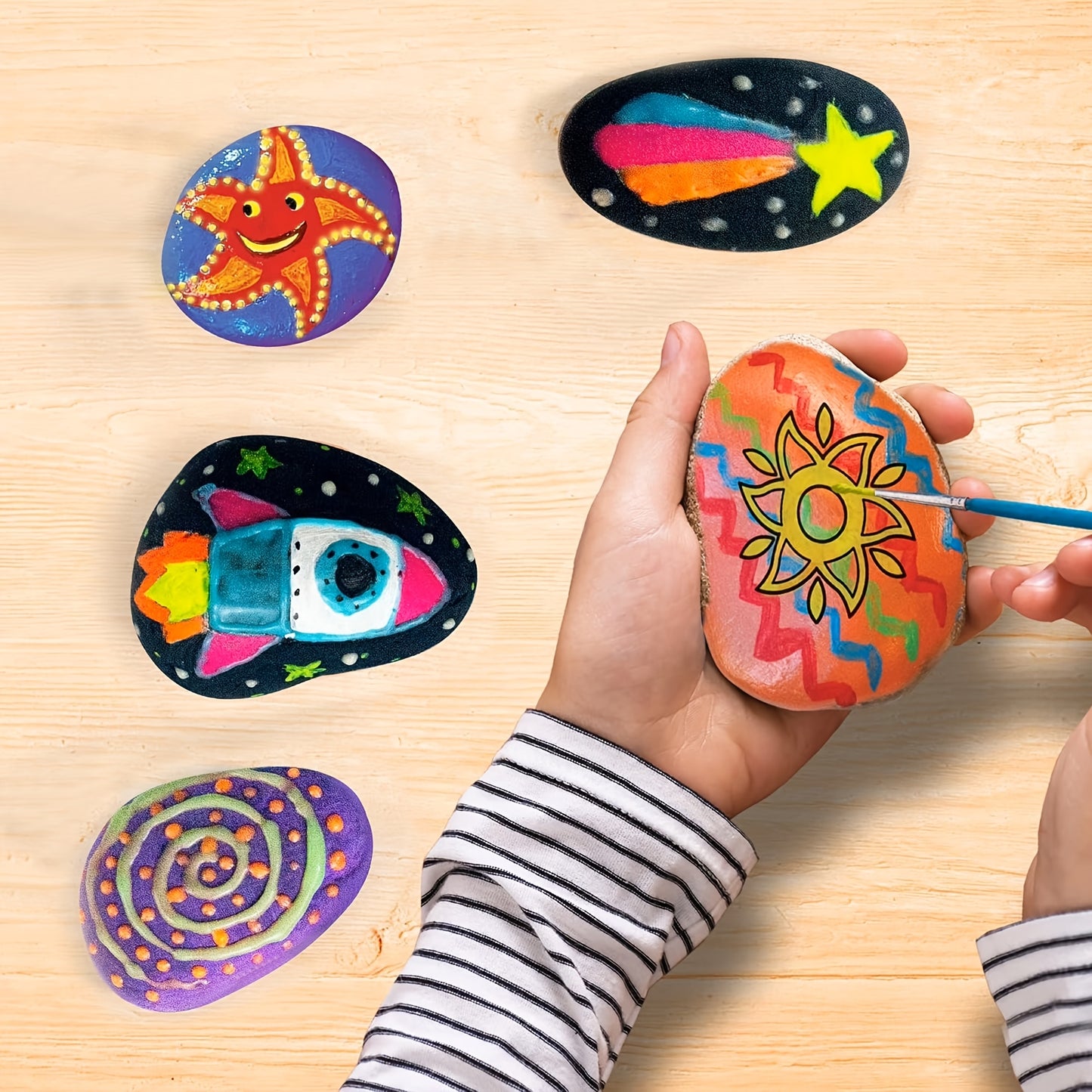 [Easter Birthday Gifts] Glow In The Dark Rock Painting Kit Toy For Kids, Craft Toys For Children, Arts And Crafts For Kids Ages 6+, Art Supplies Kids Toy, Creative Crafts Paint Kits, Cool Arts Crafts Toy For Boys And Girls, Perfect Easter Birthday Gifts