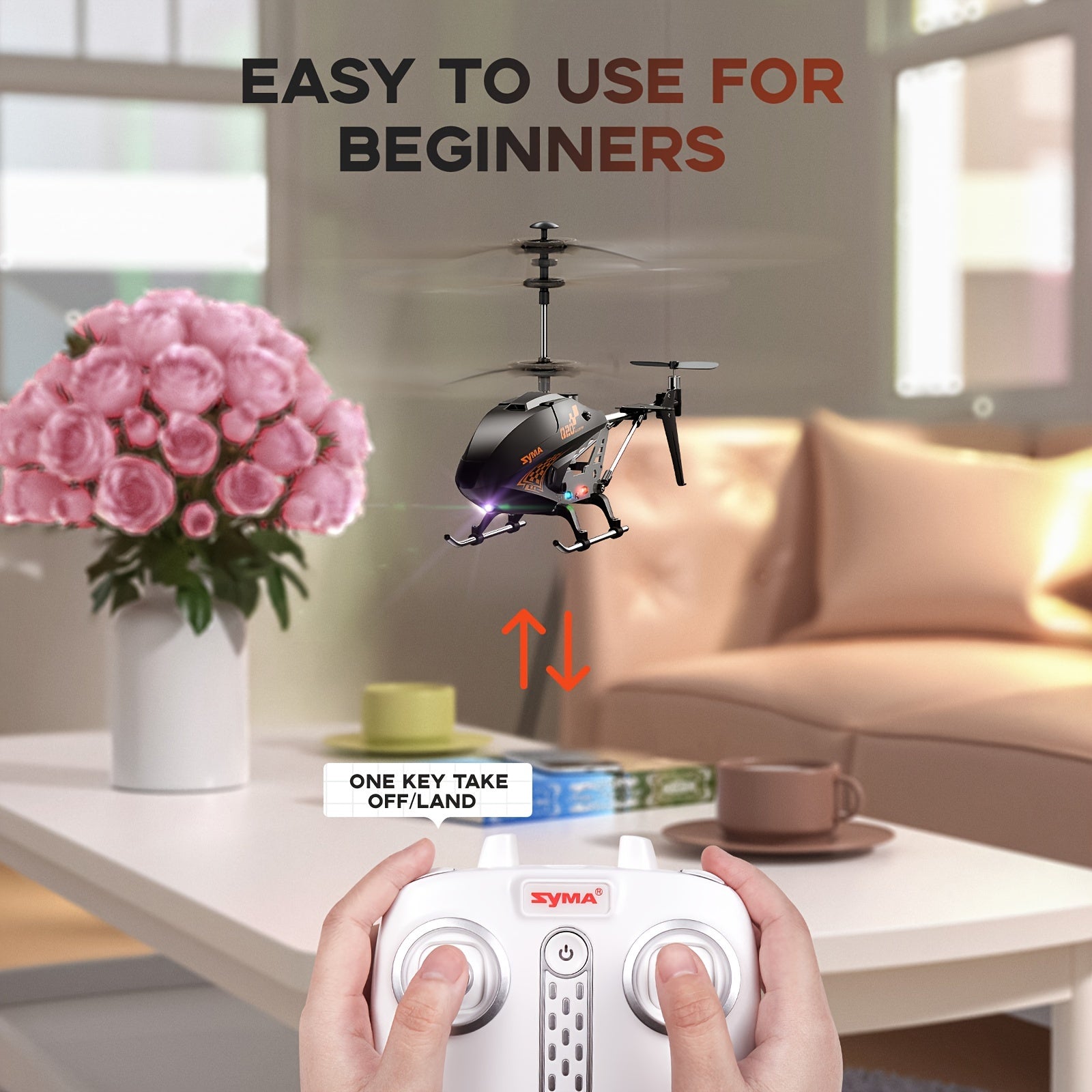 [Valentine's Day Gifts] SYMA Remote Controlled Helicopter Q20 RC Drone Aircraft with Altitude Hold, One Key Take Off/Landing, Indoor Flying UFO for Beginner, Kids Toys for Boys Girls 8 to 12 Years, Valentine's Day Gifts for Kids