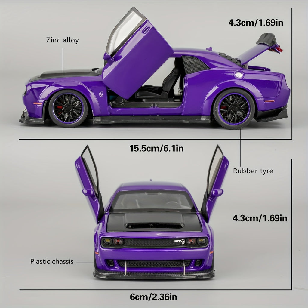 1:32 Scale Dodge Hellcat Alloy Die-Cast Car Model - Openable Doors, with Display Base, Collectible Mini Vehicle, Exquisite Ornament And Gift for Friends, Birthday, Christmas, New Year