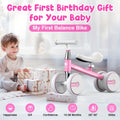 [Perfect First Birthday] Baby Balance Bike for 10-36 Month Toddler Boys & Girls, 4 Wheels Kids First Balance Bike, Perfect First Birthday & Children's Day Gifts