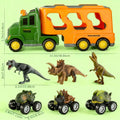 Dinosaurs Truck Toys Suitable for Boys Kids 3-5 Years - Push-Action Dino & Monster Car Friction Vehicle with Light & Sound Effects, 3 Dino Figures & 3 Cars, - Roaring Dino Toys, Christmas Gift
