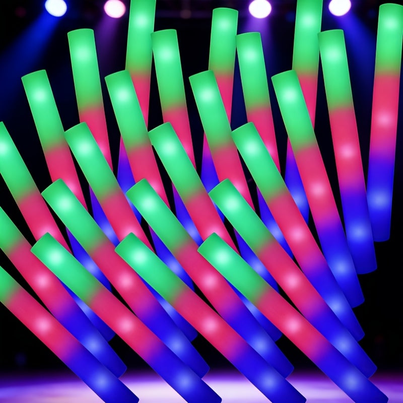 27/30 LED Foam Glow Sticks, Multi-color Flashing, Party Light-up Supplies, Suitable for Weddings, Birthdays, Graduation Seasons, Christmas And Other Parties Or Game Activities, Camping Party Outdoor Lighting Glow Sticks