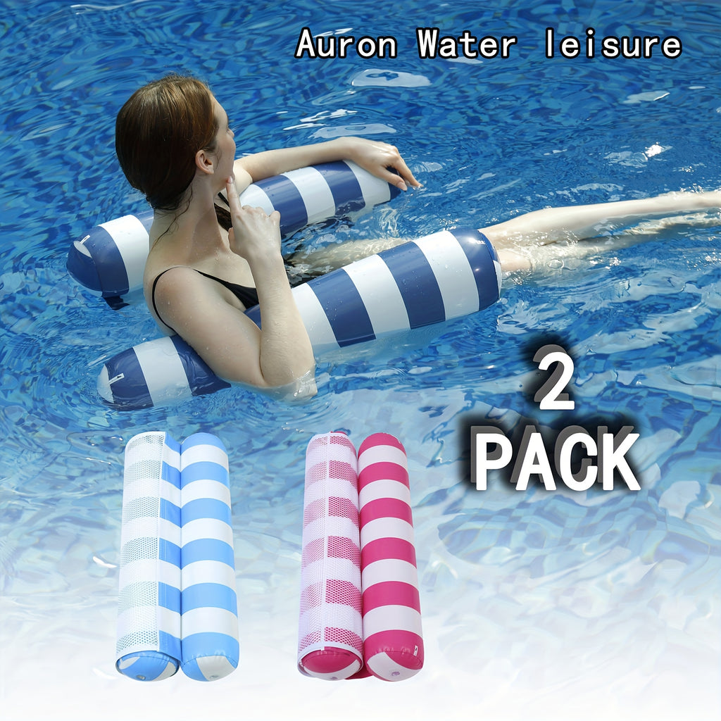 Auspicious Rain 2-pack Adult Swimming Circle 4-in-1 Inflatable Floating Bed(hammock, Lounge Chair, Drifter, And Exercise Saddle)Blue, Dark Blue, Rose Red Swimming Pool, Lake, Beach Leisure Float