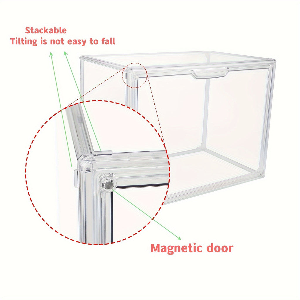 3pcs Clear Display Case Dustproof Storage Bins Containers Organizer Bag Show Box For Collectibles/ Car Model