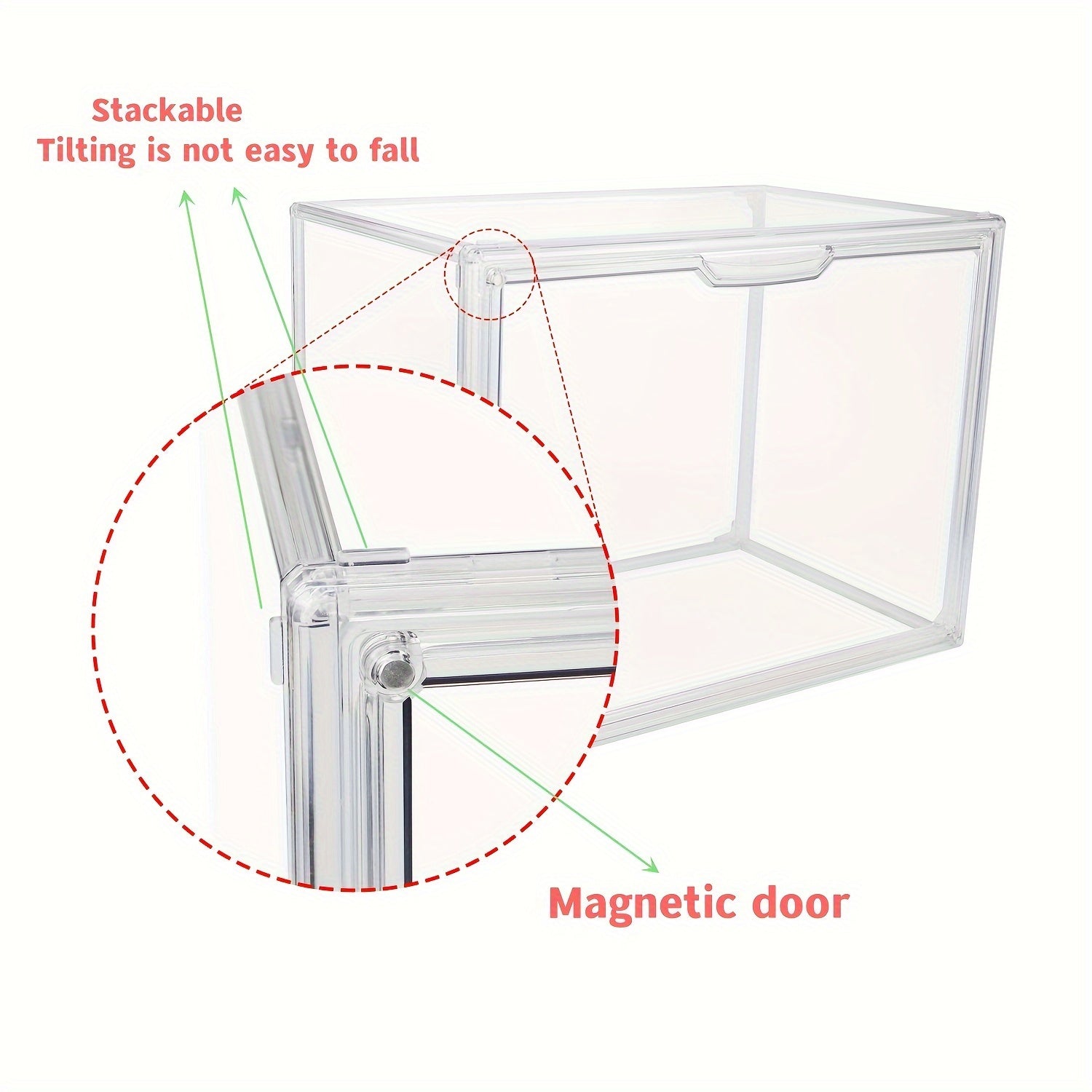 3pcs Clear Display Case Dustproof Storage Bins Containers Organizer Bag Show Box For Collectibles/ Car Model