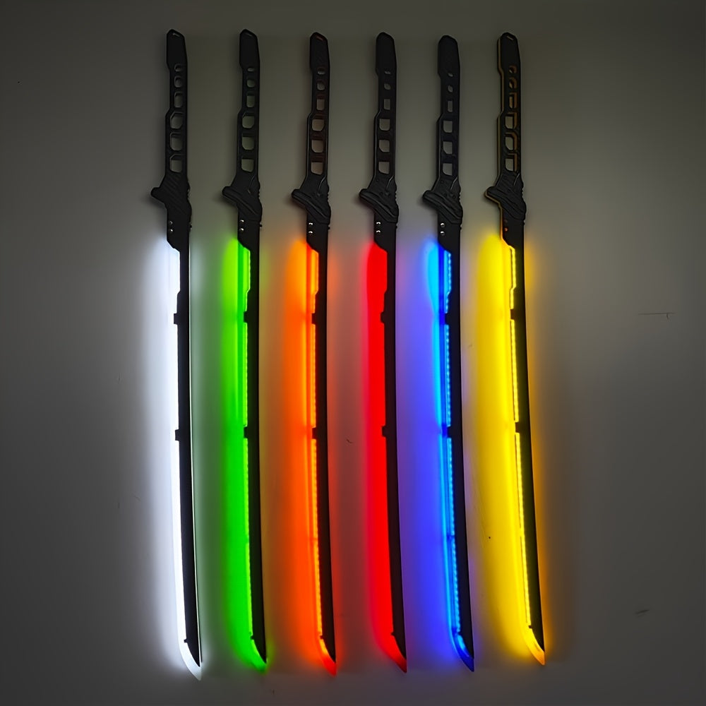 80cm (31.49 Inch) Large Cyberpunk Luminous Thermal Katana Acrylic Knife Model - 1:1 Science Fiction Cosplay Prop, Halloween Masquerade Party Peripheral Gifts For Adult