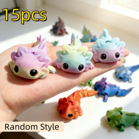 [Holiday Gift Choice] 15pcs 3D Printed Axolotl Set- Humorous Desktop Home Decoration, Fun Design, Holiday Gift Choice, Desktop Ornament, Holiday Party Favor, Miniature Landscape Creative DIY Decoration-DIY Miniature Housekit(random Color)
