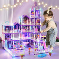 A Dollhouse Designed for Girls, Featuring 11 Rooms, Doll Figures, Puppies, Furniture, Additions, And LED Lighting, Making It an Ideal Playhouse Gift for Girls Aged 3 to 10