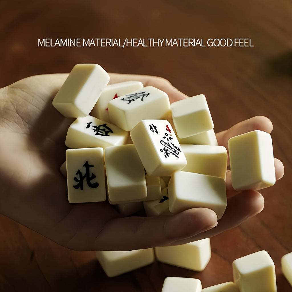 Authentic Mini Mahjong Set - Portable And Compact for Travel, Enhances Logical Thinking, Ideal for Family Fun And On-The-Go Entertainment