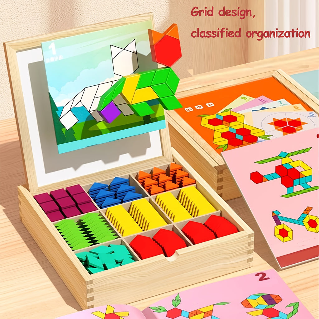 280/220/180/128pcs Creative Magnetic Wooden Puzzle, Jigsaw Puzzle Board Toy, Develops Logical Thinking, Magnetic Building Blocks, Children's Toy, Educational Toy, Geometric Shape Recognition Learning, Toy for Kids Ages 3, 4, 5, 6, 7, 8, Easter Gift