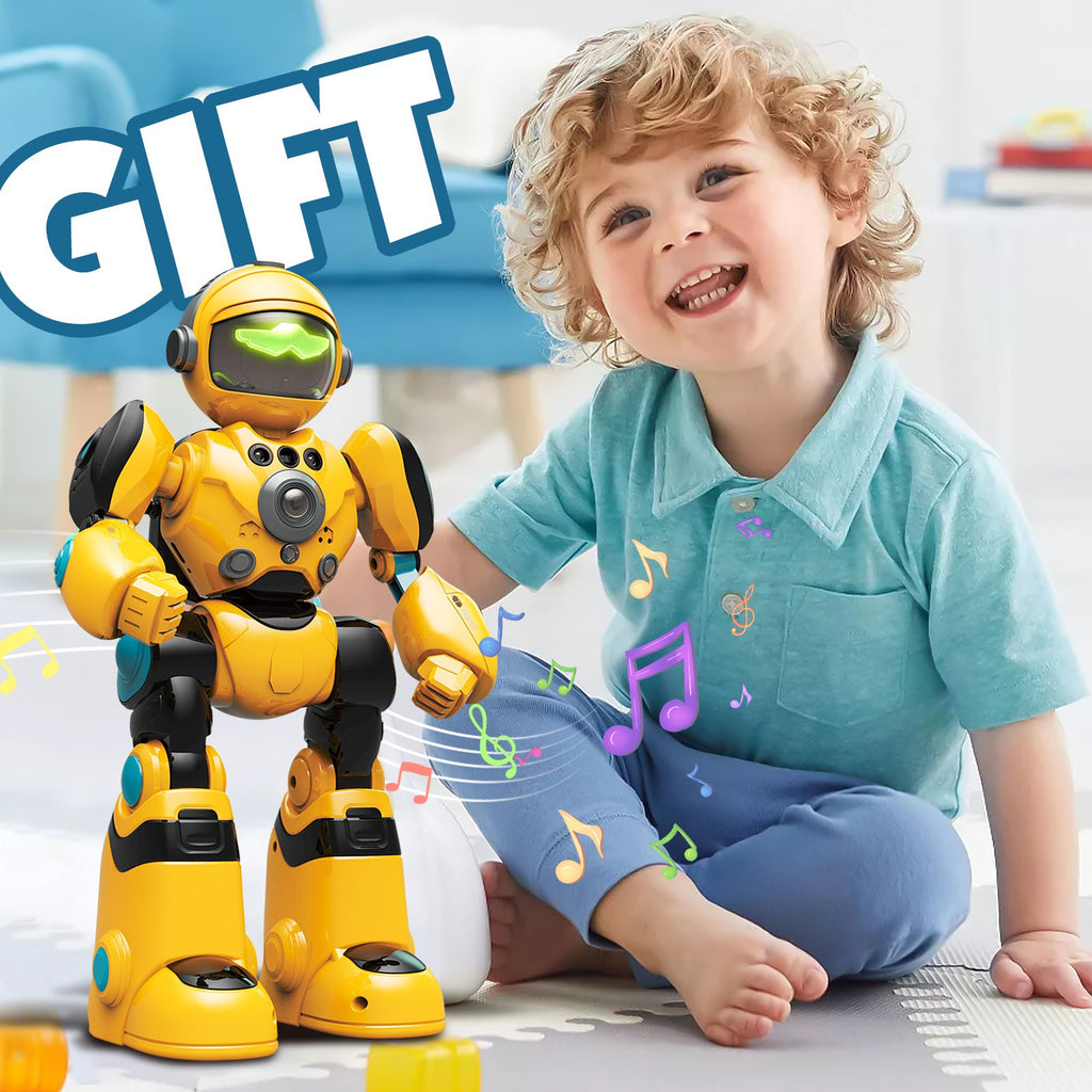 Voice Control Robot Remote Control Robo Toys Infrared RC Robots with Gesture Control LED and Voice Interactive Intelligent Warriors as Gift for Kids