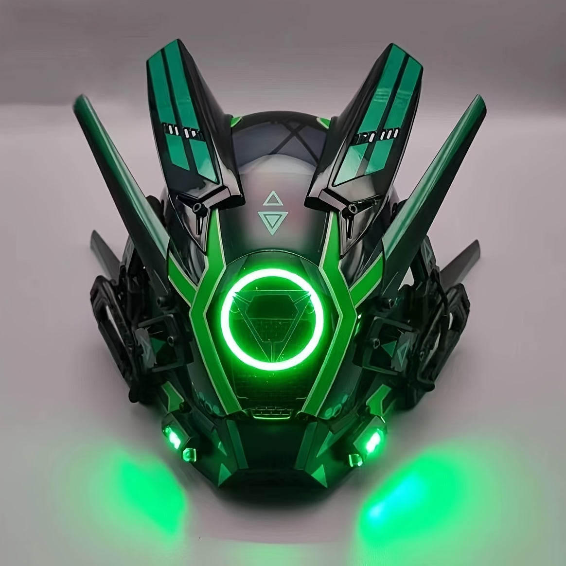 Punk Mask, Unisex LED Luminous Mask Round Light Mechanical Role Playing Props Gift Music Festival Halloween Christmas Cosplay Mask