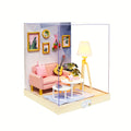 1pc with Dust Cover, Dollhouse Kit, Puzzle Puzzle Puzzle Mini House Model, Cultivating Patience And Hands-on Ability, Room And Desktop Decoration, Birthday Gift (excluding Tool Glue And Battery)