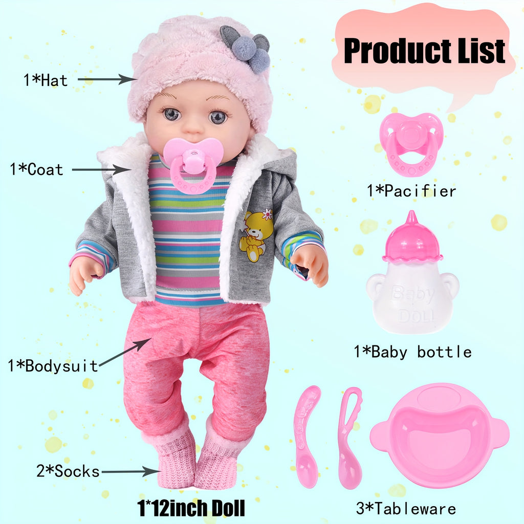 12 Inch Doll Set Wearing Winter Clothes