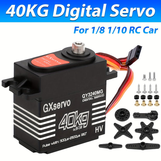 1pc 88.18LB High Torque Digital Motor Servo, 180° Metal Gear Servo with 25T Servo Arm for 1/8 1/10 RC Control, Ideal for Robotics Enthusiasm