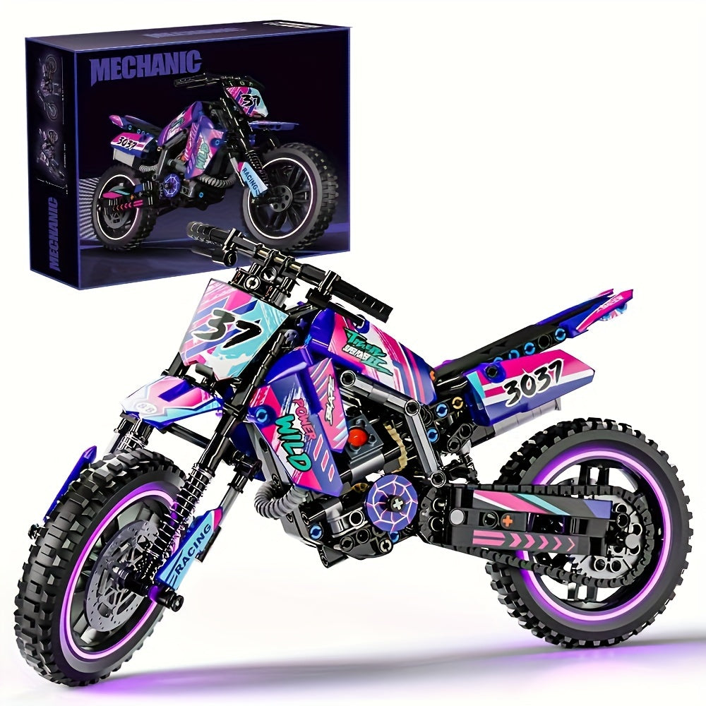 Motorcycle Building Block Set - 476pcs Collectible Motorcycle Display Model, Motorbike Toy Collection Brick Kit