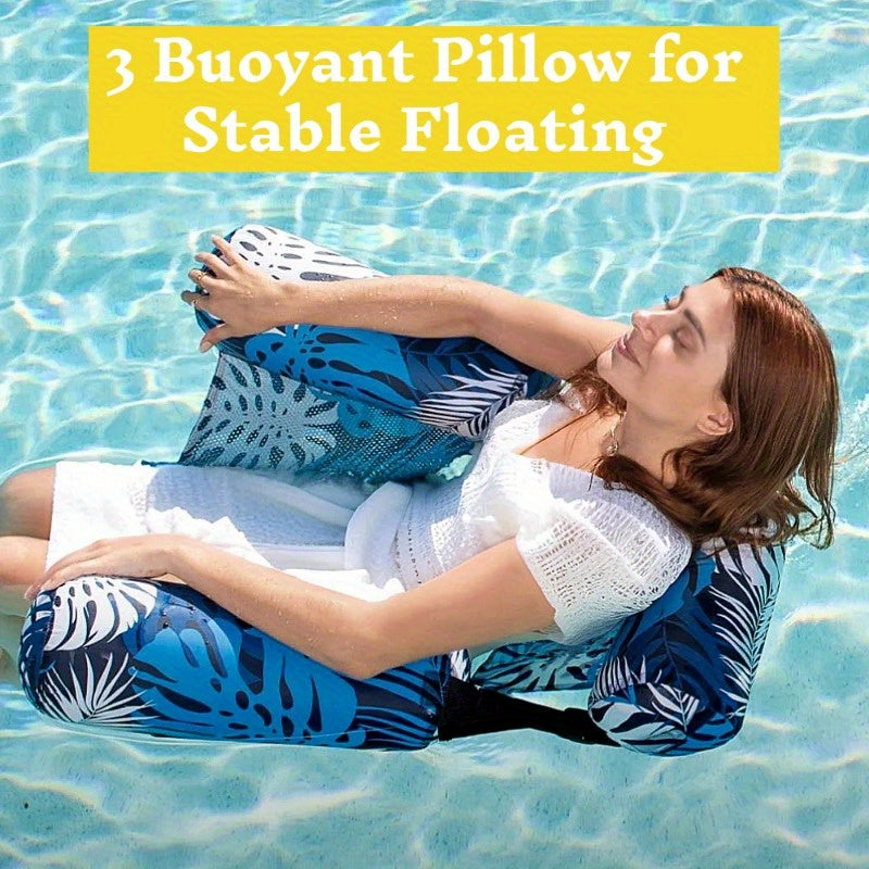 SYNCFUN 1/2 Pack Leaf Design Floating Lounger - Inflatable Pool Chair For Adults, Portable Summer Float For Beach, Lake & Pool Parties