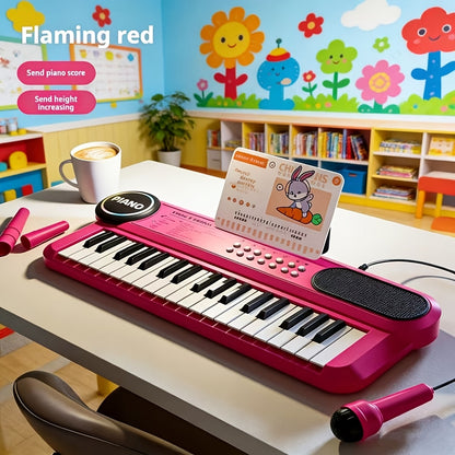 Electronic Organ 37-key Multi-functional Children's Toy Educational Instrument Set Microphone Piano, Birthday Gift for Boys And Girls