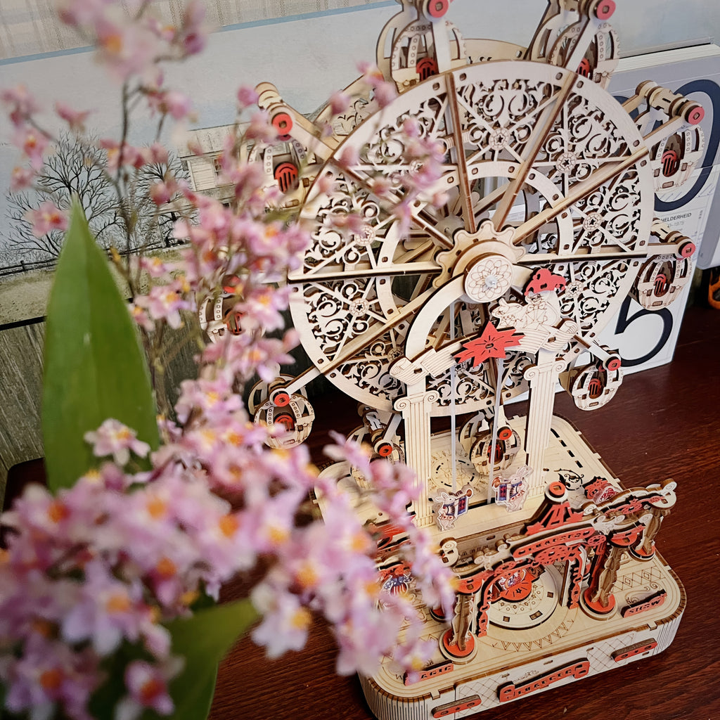 DIY 3D Wooden Puzzle Ferris Wheel Music Box - Handcrafted Model Kit, Intricate Mechanical Design, Includes Gift Box And Assembly Instructions, Educational Toy | Decorative Model | Intricate Craftsmanship, Musical Puzzle, Best for Christmas