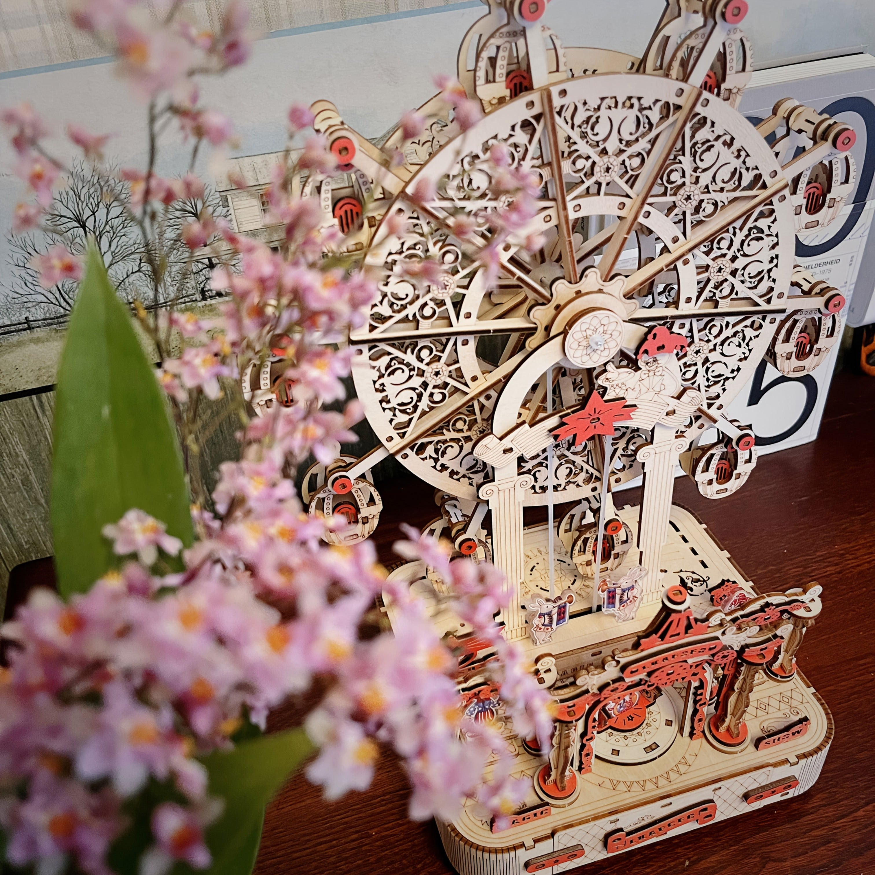 DIY 3D Wooden Puzzle Ferris Wheel Music Box - Handcrafted Model Kit, Intricate Mechanical Design, Includes Gift Box And Assembly Instructions, Educational Toy | Decorative Model | Intricate Craftsmanship, Musical Puzzle, Best for Christmas