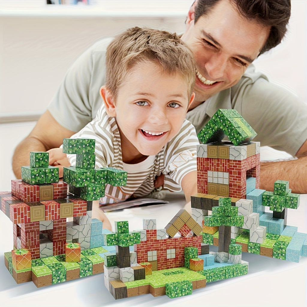 JXJ Magnetic Blocks-50/100/200/300pcs Random Pattern Magnetic Blocks-Build Magnet, Magnetic Toys for Boys & Girls, Cubes Construction Toys, Perfect Gift for Halloween, Thanksgiving, And Christmas, Easter, Birthday Gifts