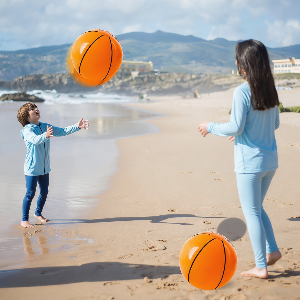 8pcs Inflatable Basketballs, 12 Inch Basketball Beach Ball for Party Decoration, Birthday Decorations, Pool Ball Party Favors, Basketball Goodie Bag Favors, Great Choice Of Games for Father's Day Gatherings, Poolside Fun, Game Night, Festive Balloons