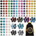 182pcs CiaraQ DND Dice Set Compatible for D&D RPG MTG - Complete Polyhedral Dice with Large Flannel Bag, D20 D12 D10 D8 D6 D4, Tabletop Game Dice Gift for Gamemasters, Great for Christmas & RPG Tabletop Games (182pcs)