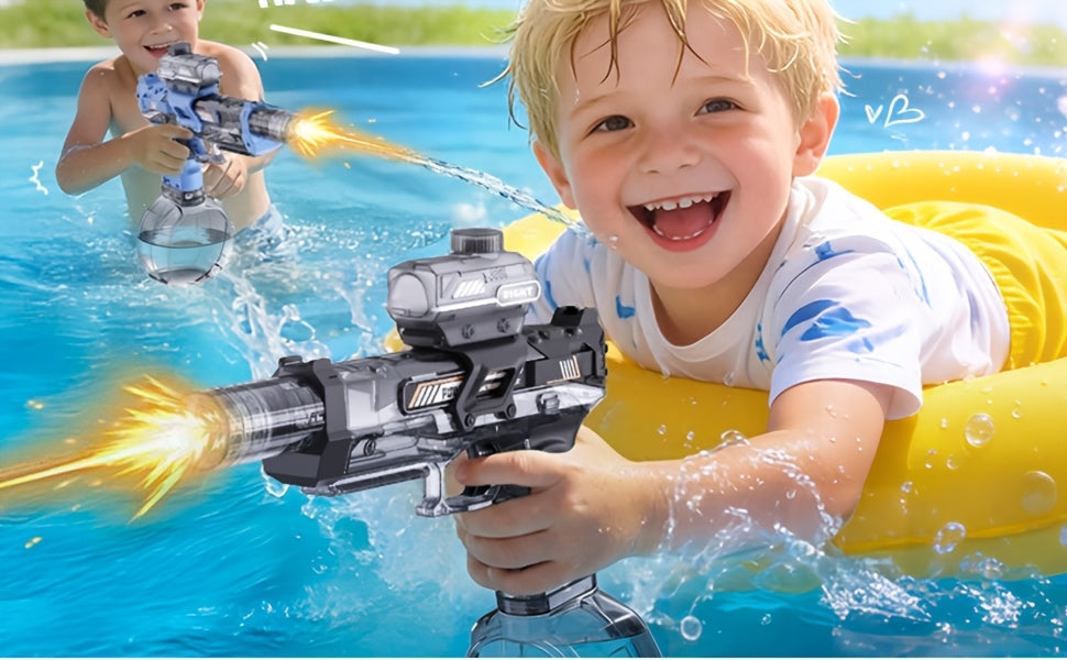 Electric Water Gun For Kids Ages 3-6, Auto Squirt Guns Toys, Large Tank With Sound & Light, Summer Outdoor Pool Beach Party Toys. Birthday Gifts For Boys Girls.
