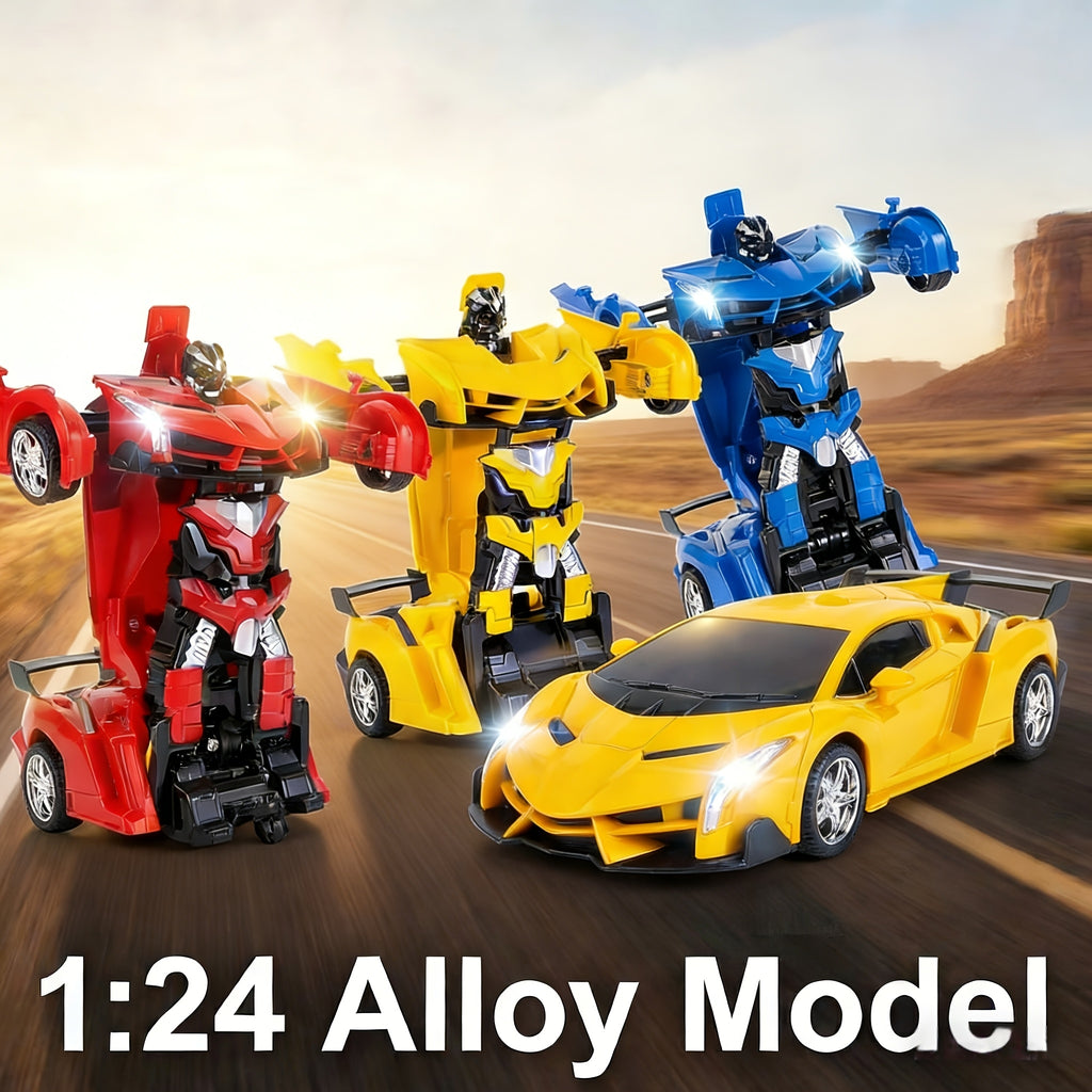 [Gift For Kids] Transforming RC Stunt Car, 360 Degree Drift Robot With Lights, Gift For Kids