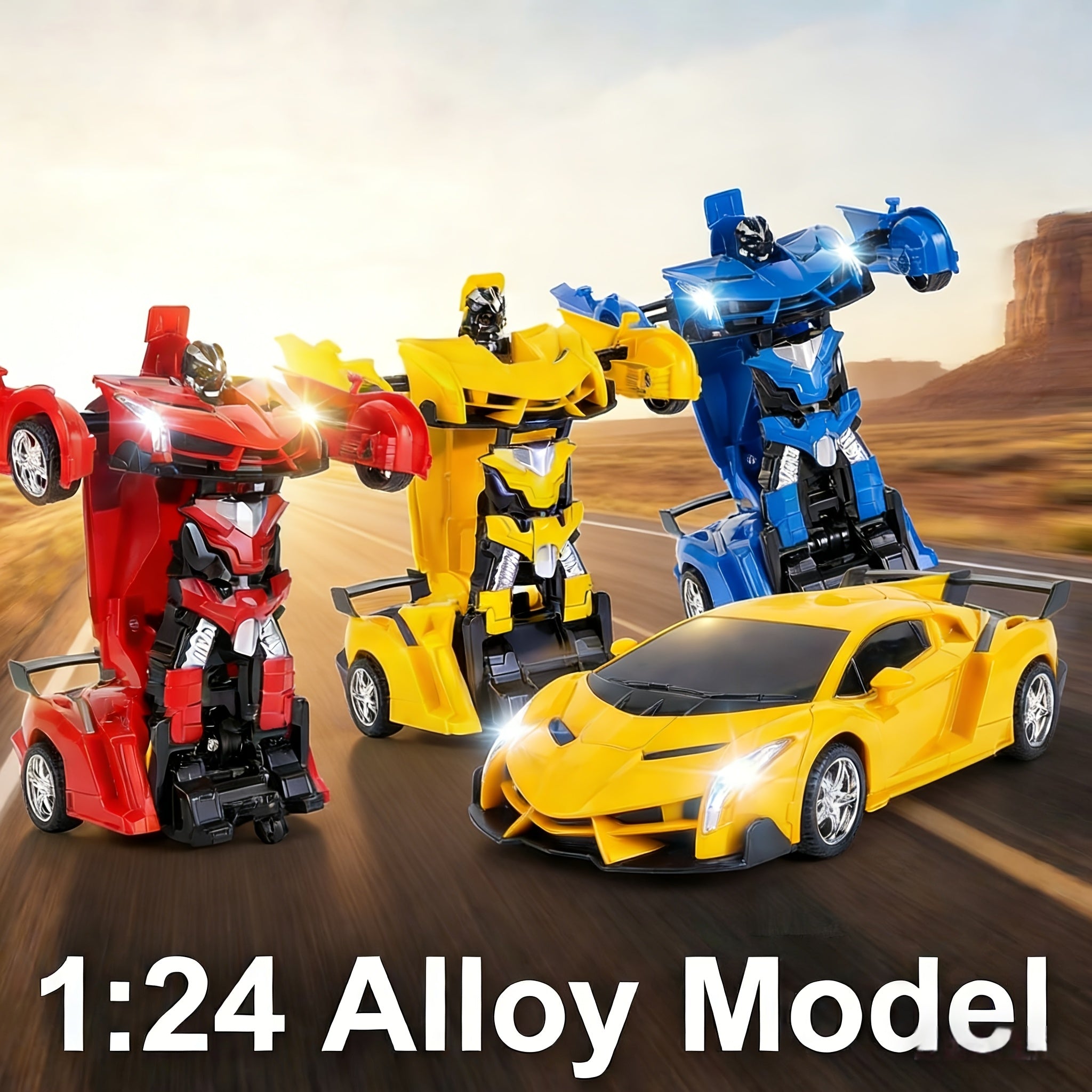 [Gift For Kids] Transforming RC Stunt Car, 360 Degree Drift Robot With Lights, Gift For Kids