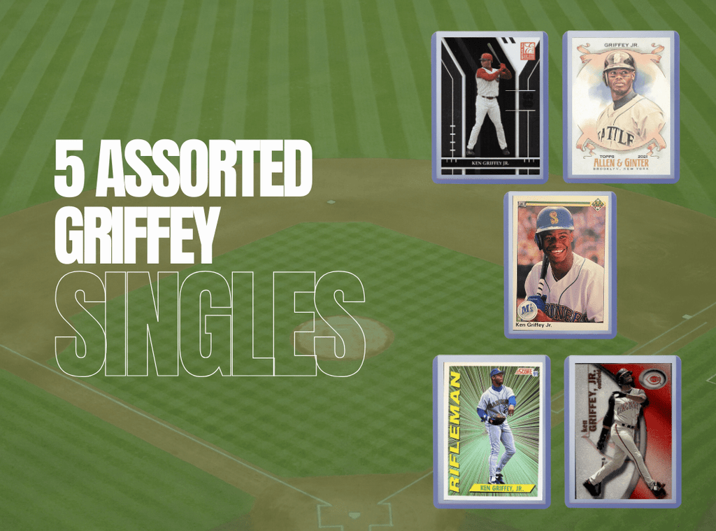 Ken Griffey Jr. Baseball Cards (5) ASSORTED MLB baseball Trading Cards - Perfect for any collector or gift