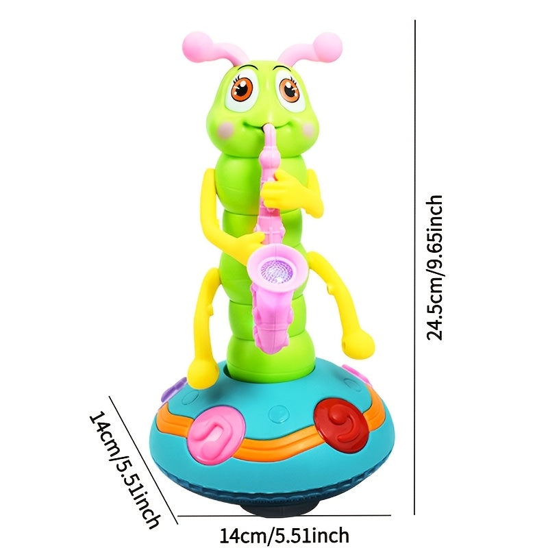 Kids Electric for CATERPILLAR Saxophone with LED Lights & Sound - Dancing Musical Instrument for, Interactive Baby Sensory with - - ( Not Included) - Boys & Girls Birthday/Christmas/Halloween Gifts